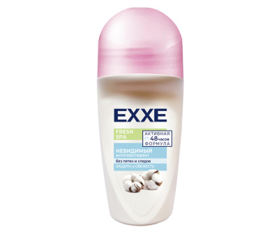 С0007383 EXXE женский дезодорант антиперспирант Fresh SPA Невидимый, 50 мл (ролик)