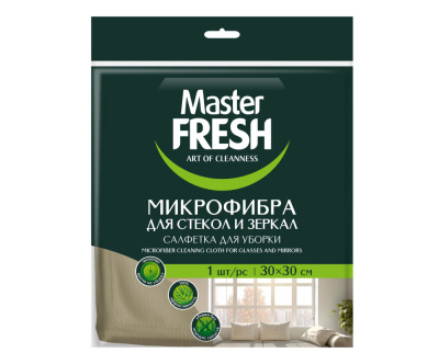 С0008039  Master FRESH МИКРОФИБРА для стекол и зеркал, 1шт. (30*30см) ЛАТУНЬ