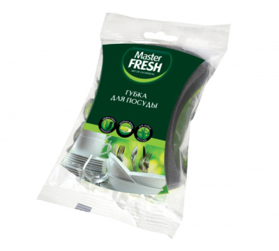 С0006367 Master FRESH Губка для мытья посуды КОСТОЧКА 1шт (40)