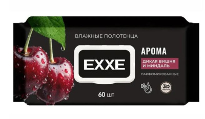 С0008658 Master Fresh EXXE  Влажные полотенца Дикая вишня и миндаль 60 шт
